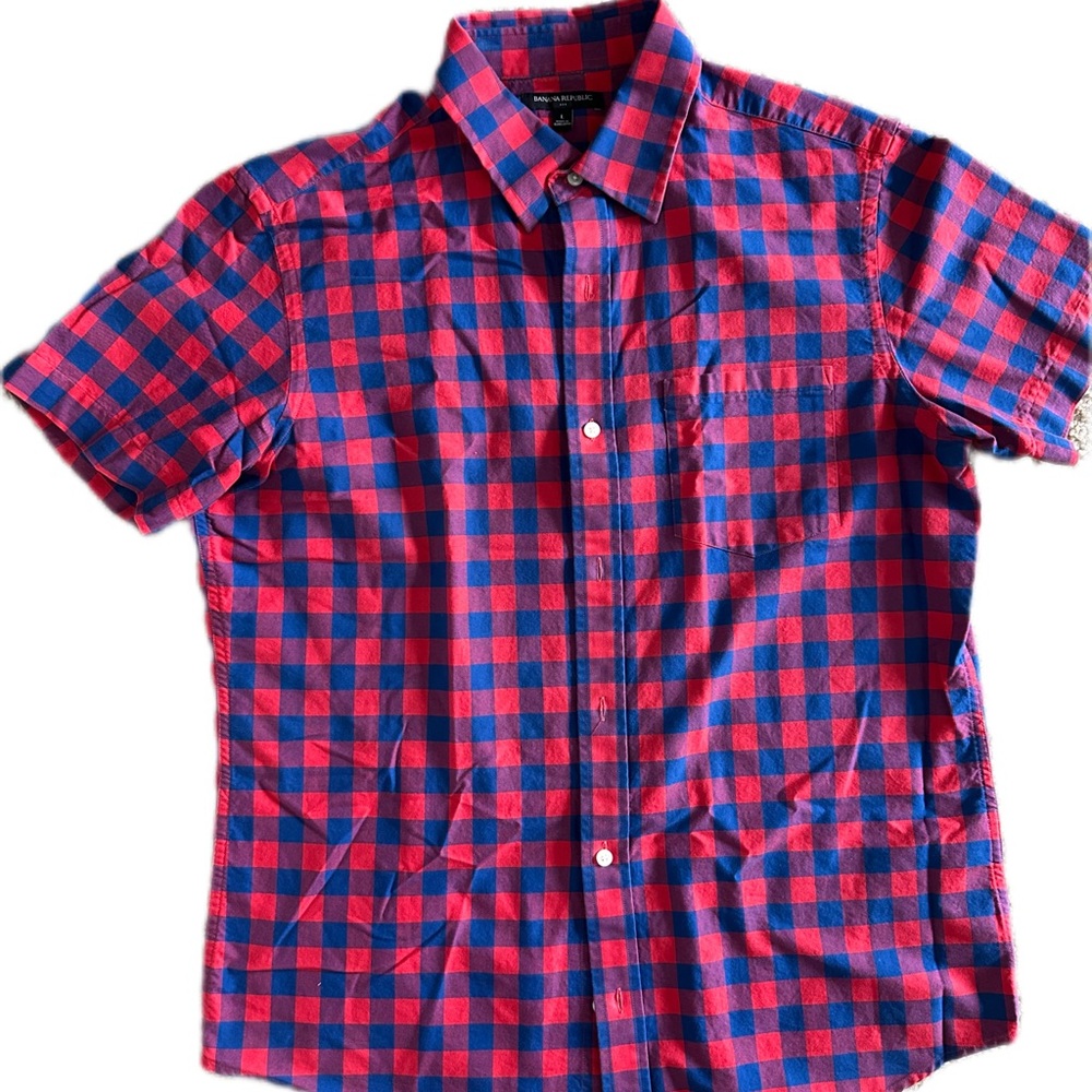 Banana Republic Vibrant Checkered Casual Shirt for Men